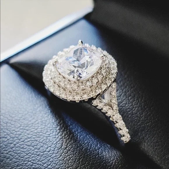 NEW 925 Silver Diamond Engagement Party RING - Picture 2 of 5